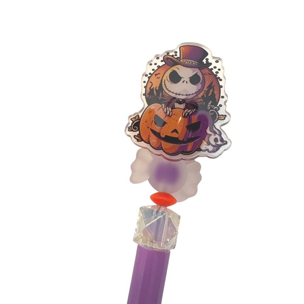 Disney Nightmare Before Christmas Jack Skellington Pumpkin Beaded Pen Purple